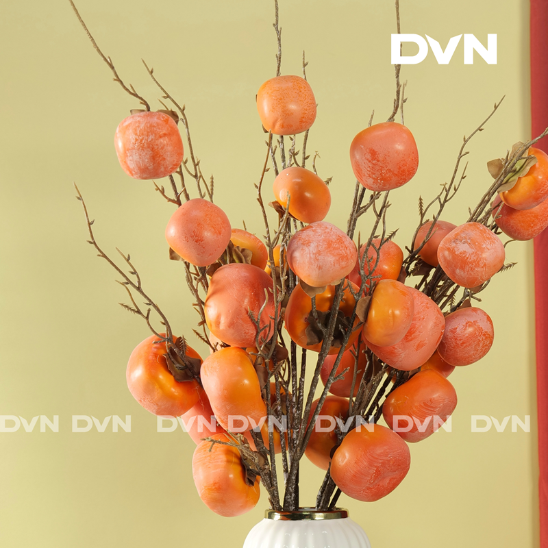 cành hồng quả nhân tạo giống thật giá rẻ - dvn tổng kho hoa lụa