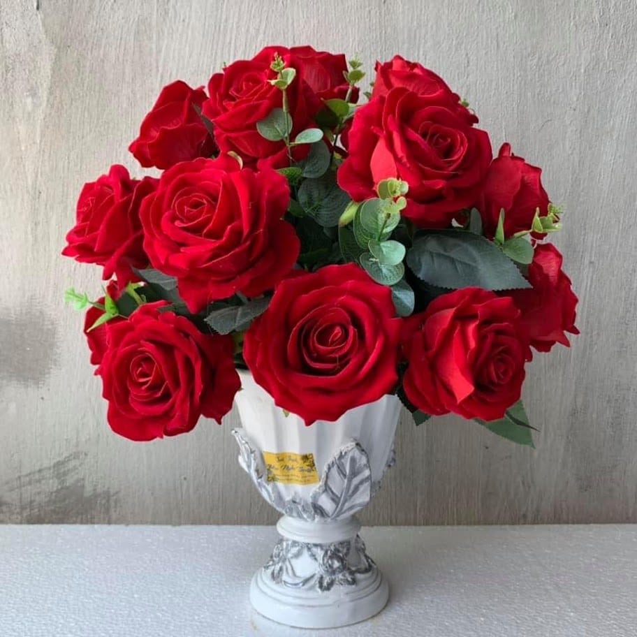 hoa hồng nhung giả trang trí decor - DVN 6