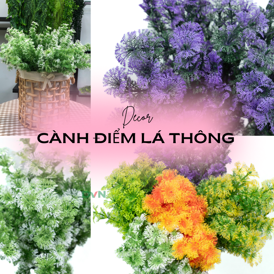 cành điểm lá thông giả trang trí - DVN 11