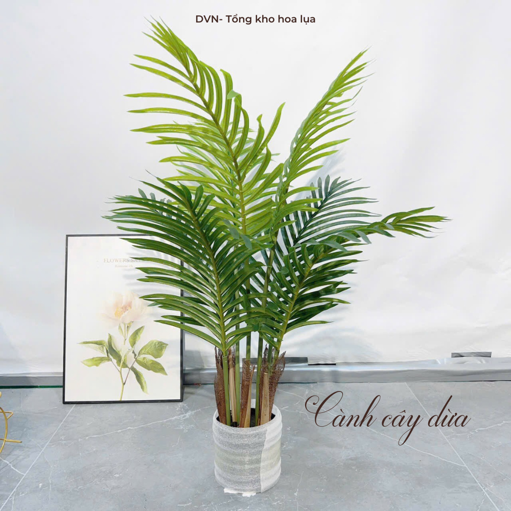 cành cây dừa nhân tạo trang trí - DVN tổng kho hoa lụa