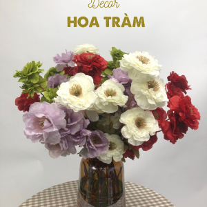 hoa tràm nhị nâu căm bình decor sự kiện, tiệc cưới, sảnh trung tâm thương mại giá rẻ - DVN 6