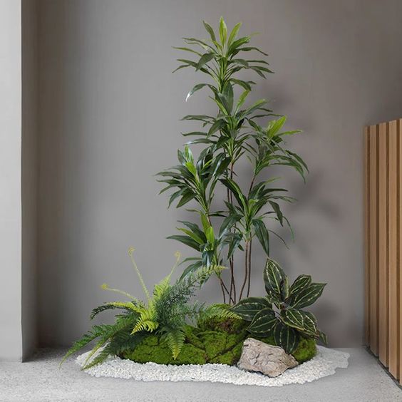 mẫu ý tưởng trang trí văn phòng từ cây lá nhân tạo đẹp, sang trọng - DVN tổng kho hoa lụa 2