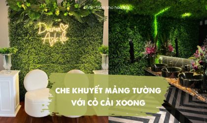 Thảm cỏ cải xoong làm mảng tường, các mẫu tham khảo - DVn tổng kho hoa lụa