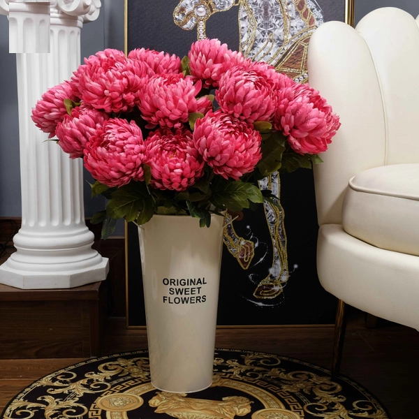 ứng dụng cúc mẫu đơn nhân tạo decor cắm bình giá rẻ - DVn tổng kho hoa lụa
