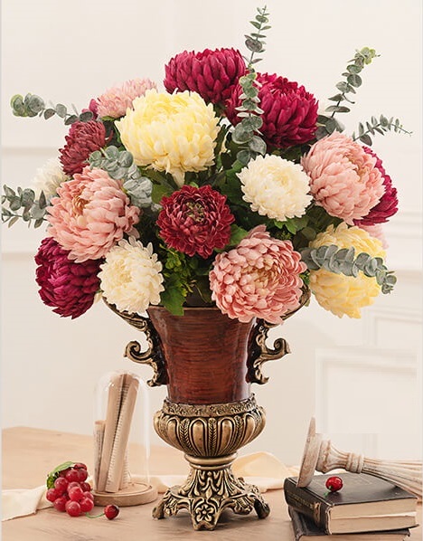 ứng dụng cúc mẫu đơn nhân tạo decor cắm bình giá rẻ - DVn tổng kho hoa lụa 1