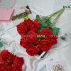 Cành hoa hồng 7 bông 3 lộc - DVN Thế giới hoa lụa