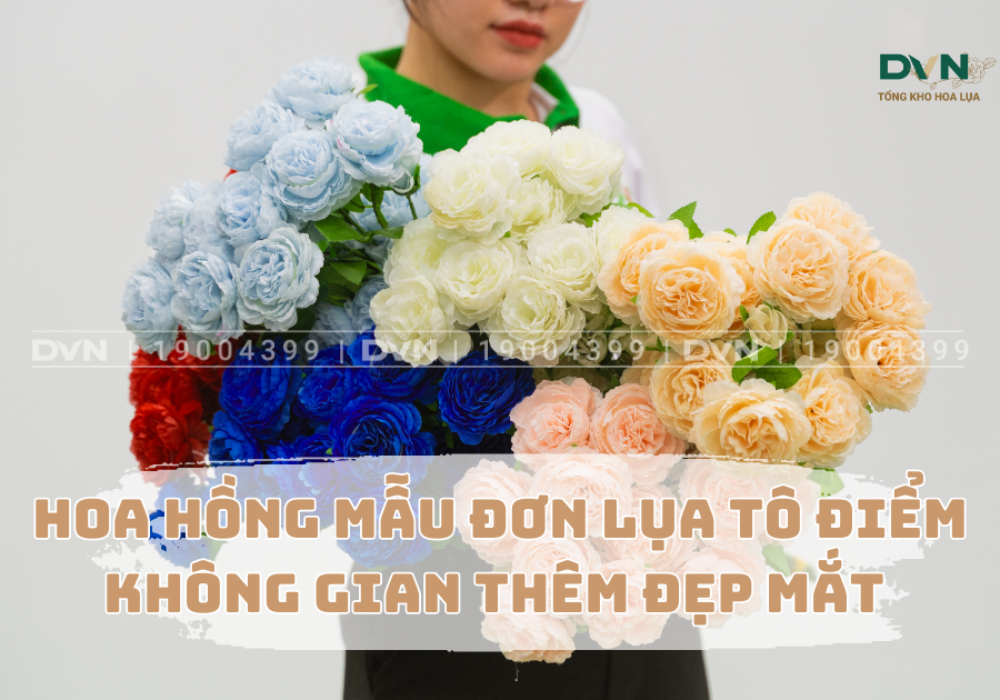 Hoa hồng mẫu đơn lụa tô điểm không gian thêm đẹp mắt